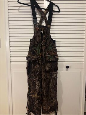 Remington Camo Kids Bib Overalls in Brown and Green